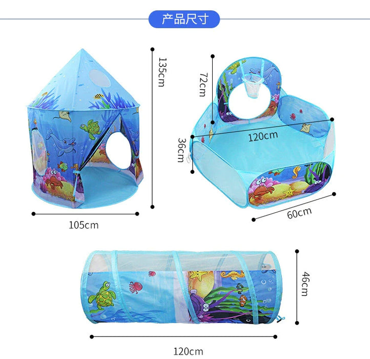 Dio Ultimate Kids' Play Tent & Tunnel Set with Ball Pit and Pool - Indoor/Outdoor Fun Toy - Dio Kollections