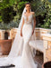 Dio Women's Elegant Off the Shoulder African Mermaid Lace Wedding Dress With Detachable Train. - Dio Kollections