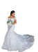 Dio Women's Gorgeous Off the Shoulder Sweep Train Lace Appliques African Mermaid Wedding Dress - Dio Kollections