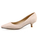Beige high-heeled shoe on a white background