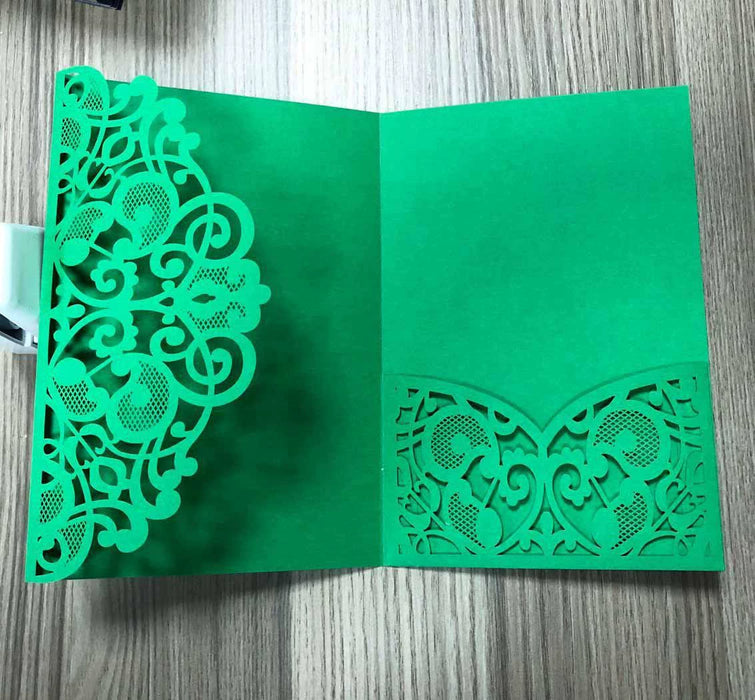 Dio Laser Cut Tri-Fold Invitation Card Kit - 10 Pieces