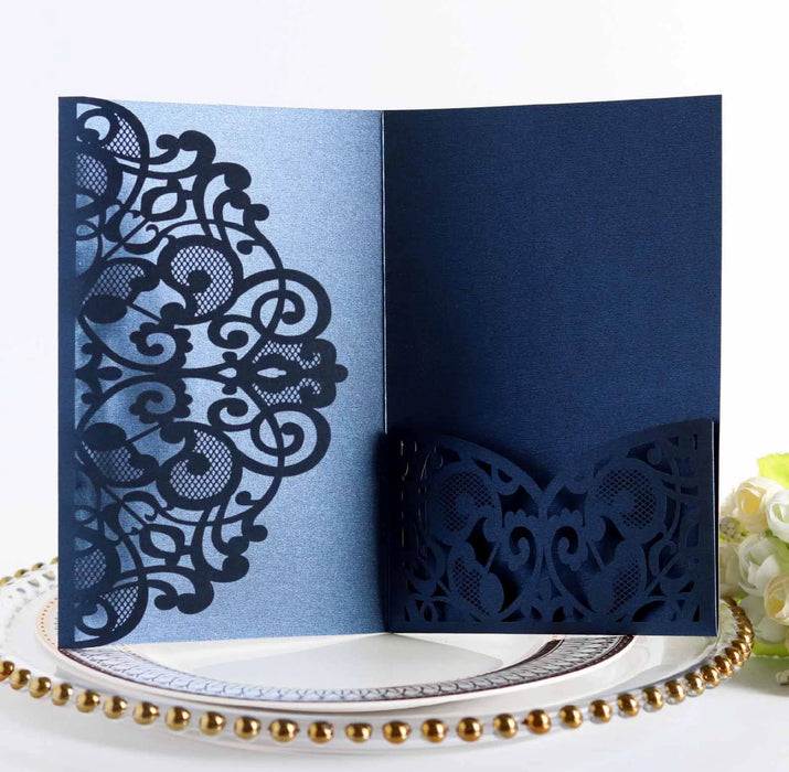 Dio Laser Cut Tri-Fold Invitation Card Kit - 10 Pieces