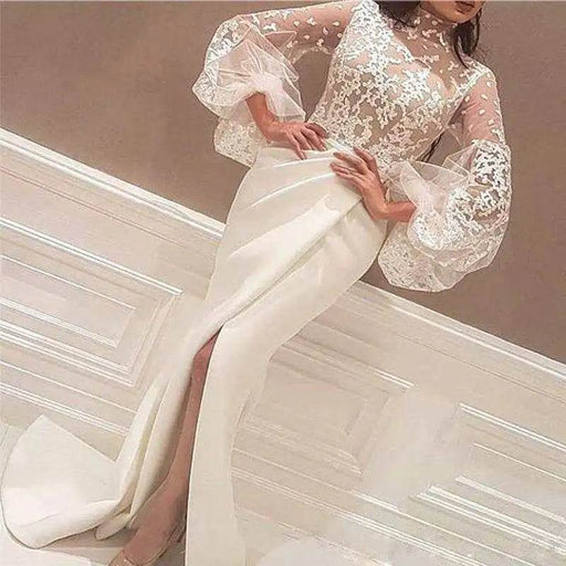 Dio Hubble-bubble Sleeve Party Evening Dress Vestidos - Stunning White. - Dio Kollections