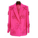 Elegant Double-Breasted Floral Embroidered Blazer for Women - Dio Kollections