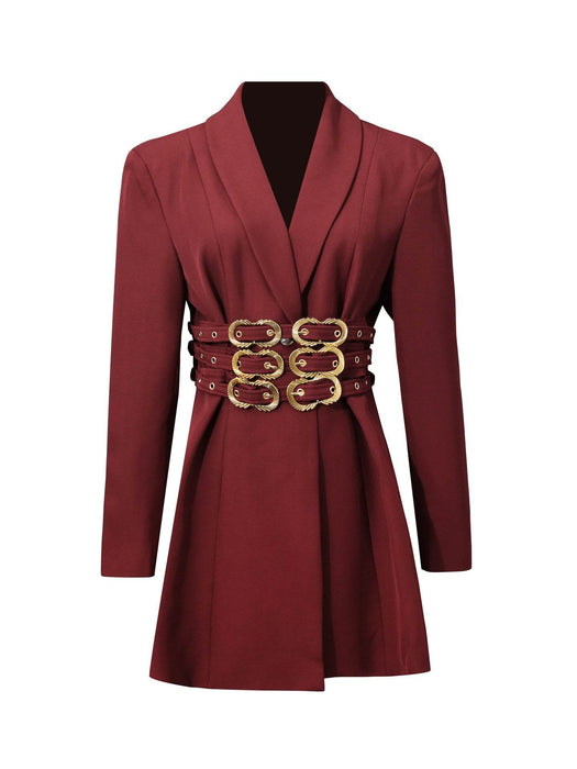 Elegant Slim Fit Blazer with Belt for Women