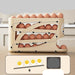 Egg holder with eggs on a kitchen counter, showing how to keep eggs fresh.
