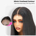 Wig with fitted head shape design and snuggly hairline, showing a close-up of the forehead contour.