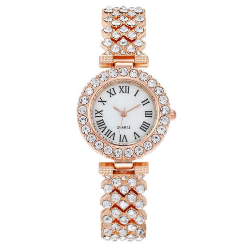 Dio Hot Fashion Roman Pattern Diamond Inlaid Quartz Watch Bracelet - Dio Kollections