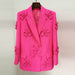 Elegant Double-Breasted Floral Embroidered Blazer for Women - Dio Kollections
