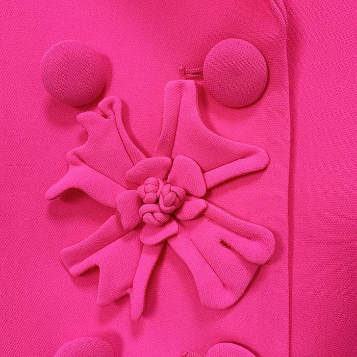 Elegant Double-Breasted Floral Embroidered Blazer for Women - Dio Kollections