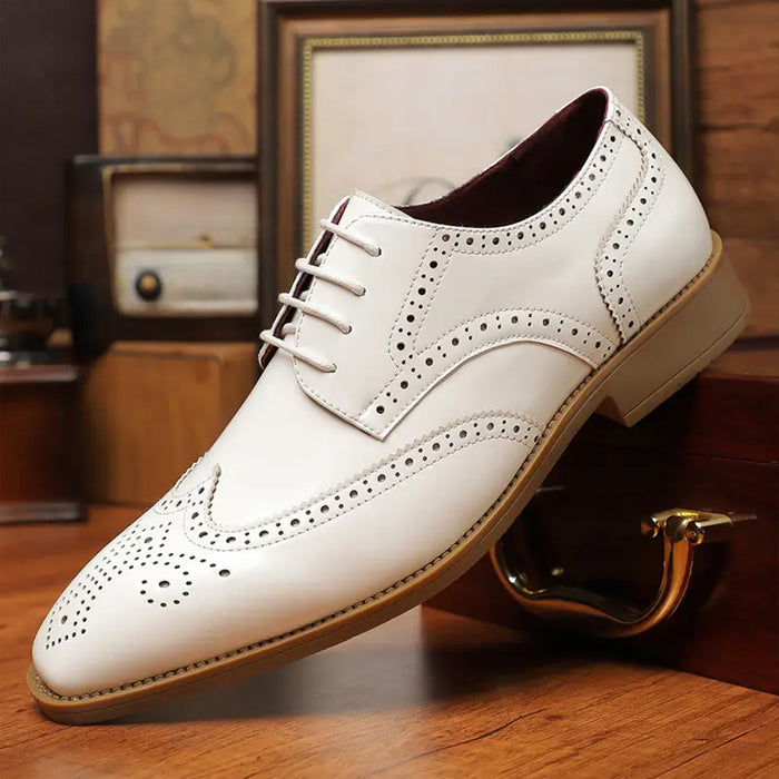 British Style Leather Business Formal Pointed Toe Men's Shoes