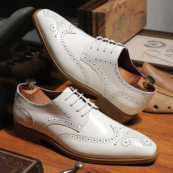 British Style Leather Business Formal Pointed Toe Men's Shoes