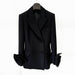 Elegant Three-Dimensional Flower Decoration Double-Breasted Slim Fit Jacket Blazer - Dio Kollections