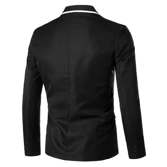 Dio One Button Blazer Men's Slim Jacket Business Casual Wedding Groom Suit - Dio Kollections