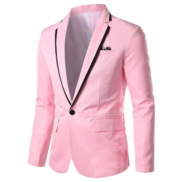 Dio One Button Blazer Men's Slim Jacket Business Casual Wedding Groom Suit - Dio Kollections