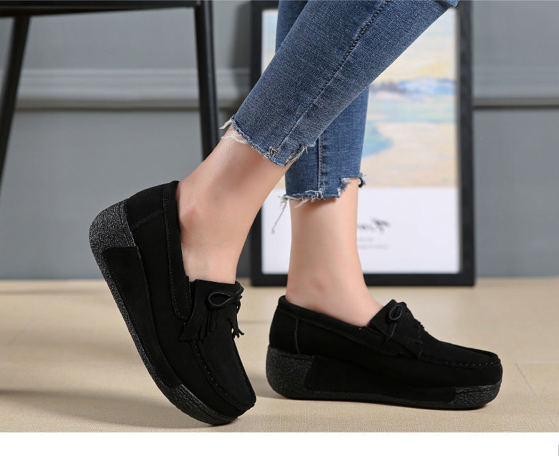 Dio Suede Platform Loafers with Creepers & Fringe - Dio Kollections