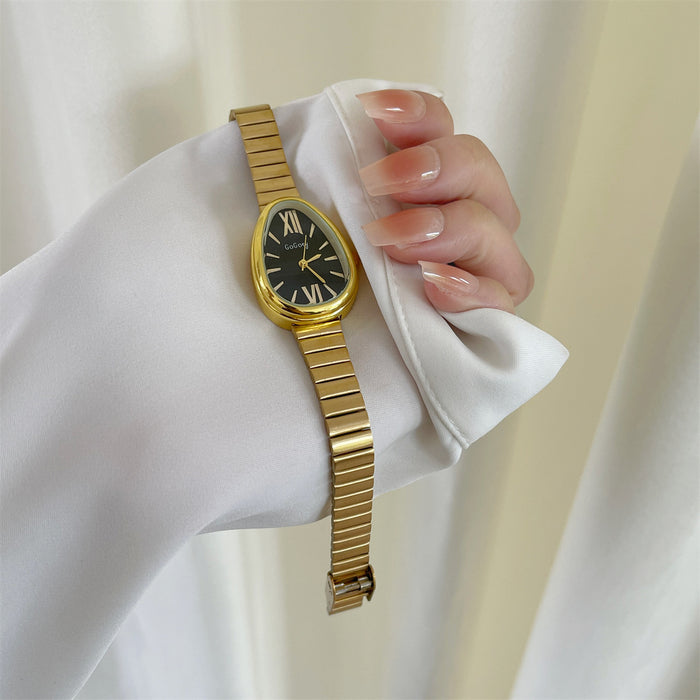 Gold watch on a white background