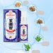 A boxed spray bottle product on a light blue background with ingredient callouts in Chinese. The main subject is the product packaging and bottle, while floating circles show botanical ingredients label.