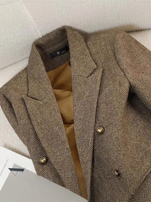 High-End Fashion Versatile Herringbone Suit Women's Jacket