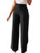 Black wide-leg pants worn by a person on a white background