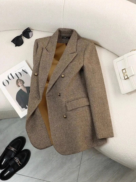 High-End Fashion Versatile Herringbone Suit Women's Jacket