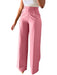 Pink wide-leg pants worn by a person on a white background