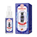 A bottle and matching box of herbal insect spray on a plain white background. The packaging is predominantly blue and white with red text accents 