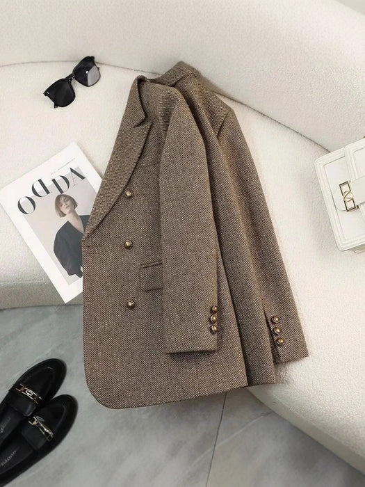 High-End Fashion Versatile Herringbone Suit Women's Jacket