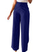 Navy blue wide-leg pants worn by a person on a white background