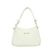 An off-white shoulder bag with a curved top, knotted strap details, and a small gold bar accent on the front, shown against a plain white background.