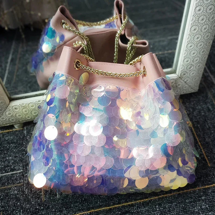 Trendy Sequined Chic Chain Bag Girl Tote Women's Crossbody Shoulder Bag