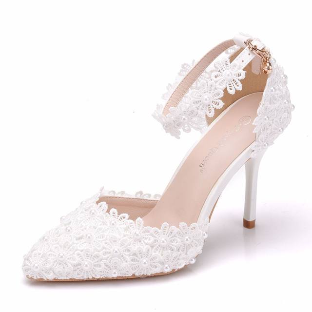 Dio Women's Stylish Flower Pumps High heel Platform Bridal Wedding Shoes - Dio Kollections