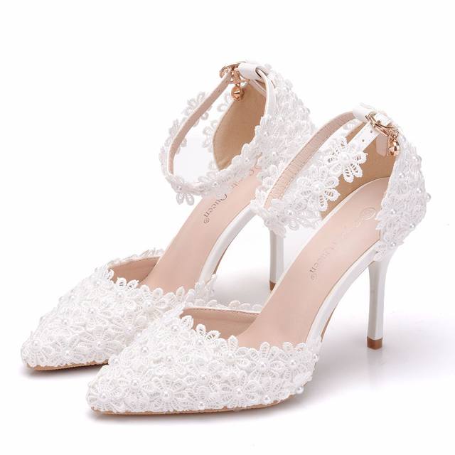 Dio Women's Stylish Flower Pumps High heel Platform Bridal Wedding Shoes - Dio Kollections