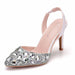 Dio Women's Rhinestone Elegant Pointed 10CM High Heel Wedding Bridal Shoes - Dio Kollections