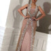 Dio Pink Beaded Two Pieces Luxury Sparkle Evening Dress Sequins Prom Party Gowns - Dio Kollections