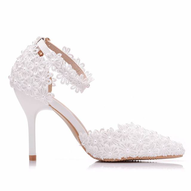 Dio Women's Elegant Flower Pumps High heel Platform Bridal Wedding Shoes - Dio Kollections