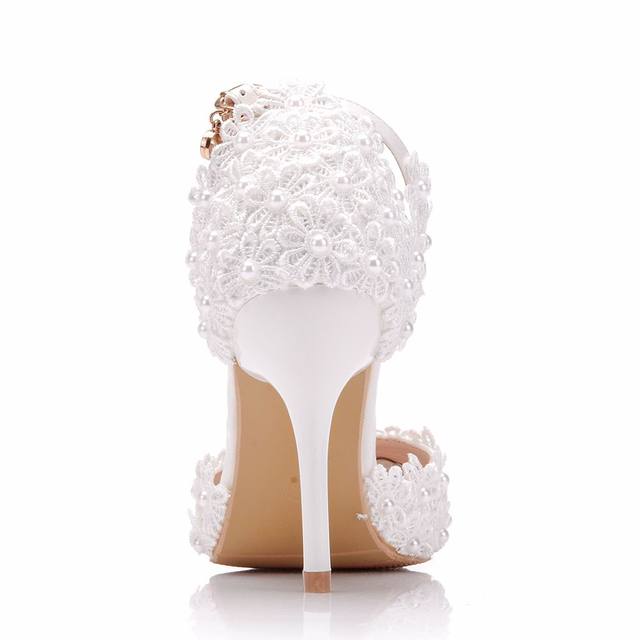 Dio Women's Stylish Flower Pumps High heel Platform Bridal Wedding Shoes - Dio Kollections