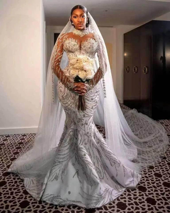 luxury fishtail dresses Luxury Fishtail Dress Elegant Church Train Wedding Dress Wedding Dresses Lace