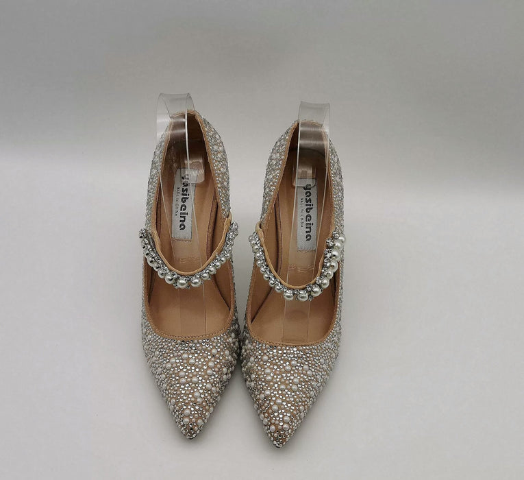 Dio Crystal Queen Apricot Stiletto Wedding Pumps - Dio Kollections