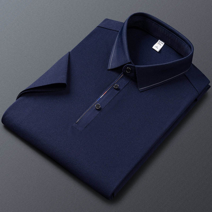 Cotton Short-sleeved Polo Shirt Men's Business Casual Lapel Solid Color Shirt - Dio Kollections