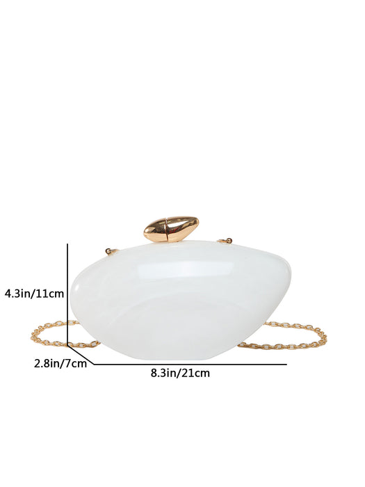 New Dinner Bag Oval Shell Goose Egg Acrylic Evening Chain Shoulder Bag