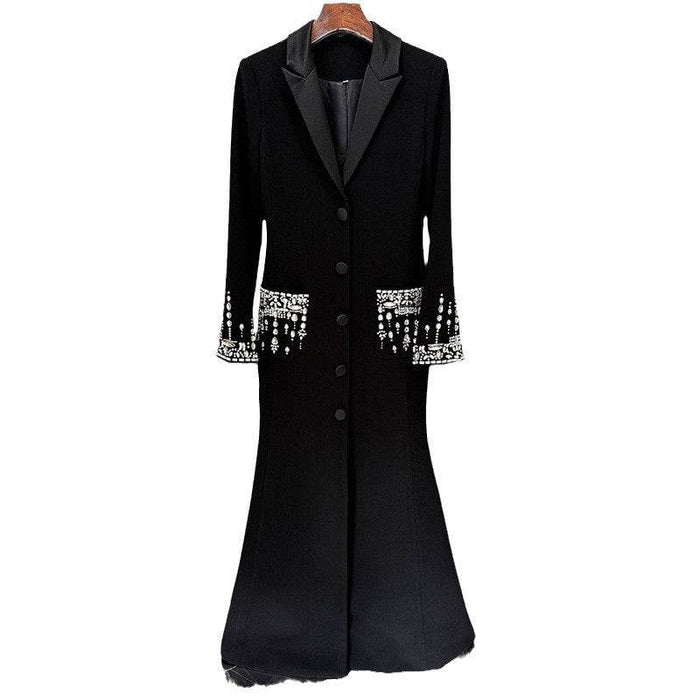 Dio Fashionable Elegant Mermaid Beaded Suit Collar Dress Blazer - Dio Kollections