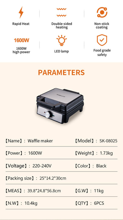 Waffle Machine Breakfast Bread Sandwich Machine Electric Cake Pan