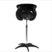 Black hair washing chair with stand on a white background