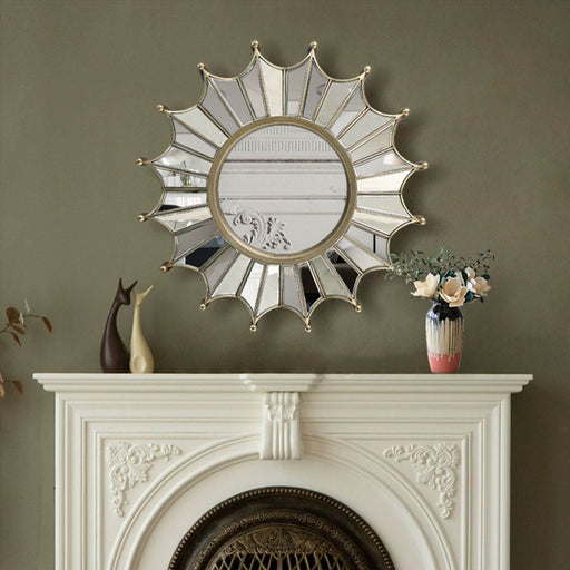 Nordic Style Modern Creative Sun Fireplace Entrance Decorative Wall Hanging Mirror - Dio Kollections