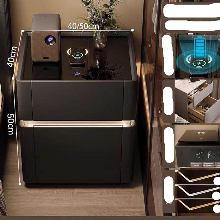 Smart Bedside Table Safe Integrated Bedroom Luxury Wireless Charging Storage Cabinet - Dio Kollections