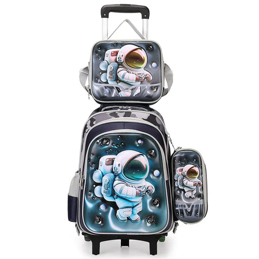 Backpack with astronaut design on a white background