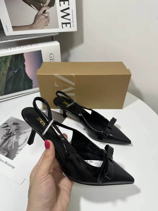 Elegant Pointed Toe Bow Strap Sandals for Women - Dio Kollections