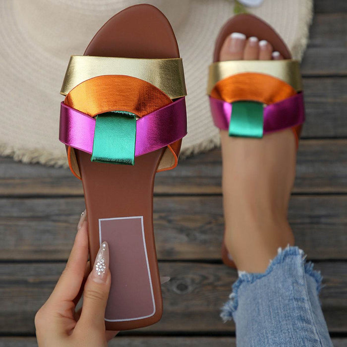 Plus Size Slippers 2025 Summer Versatile Style Cross Flat Slippers Size 35-43 - Dio Kollections