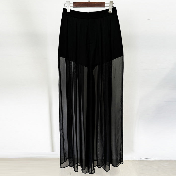 Black sheer skirt on a white background